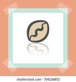 Vector outline pie or dumpling food icon on white sticker. Elements for mobile concepts and web apps. Modern infographic logo and pictogram.