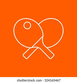 Vector outline ping-pong icon on color background 