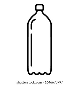 Vector Outline Plastic Bottle Icon. Water Symbol.