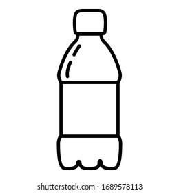 Vector Outline Plastic Bottle Icon. Water Symbol.