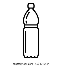 Vector Outline Plastic Bottle Icon. Water Symbol.