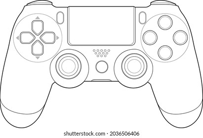 vector outline for playing video games console controller illustration with transparent background