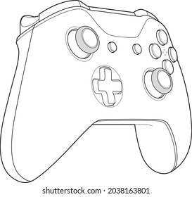 vector outline for playing video games console controller illustration with transparent background