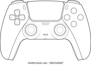 vector outline for playing video games console controller illustration with transparent background