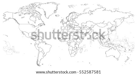 vector outline political world map image vectorielle de stock libre de