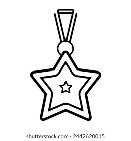 Vector outline of a prestigious first-place medal icon.