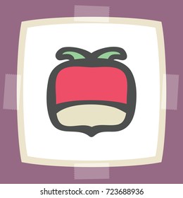 Vector outline radish food icon on white sticker. Elements for mobile concepts and web apps. Modern infographic logo and pictogram.