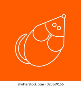 Vector outline rat or mouse icon on color background 