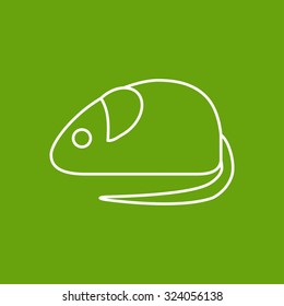 Vector outline rat or mouse icon on color background 