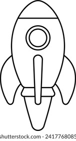 vector outline of a rocket in flight