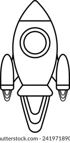 vector outline of a rocket in flight