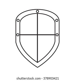 Vector outline safety shield icon