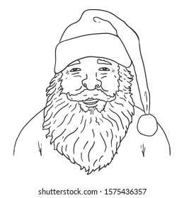 Vector Outline Santa Claus Character