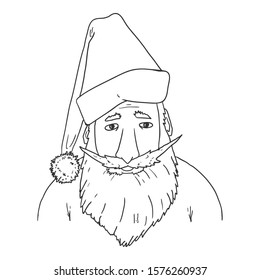 Vector Outline Santa Claus Character