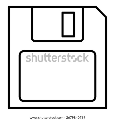 Vector Outline Save Icon - Floppy Disk