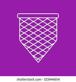 Vector outline scoop-net icon on color background 