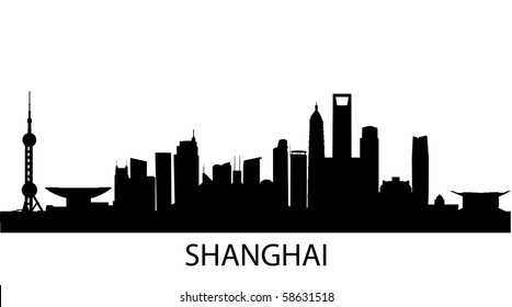 Shanghai Skyline Silhouette Images Stock Photos Vectors Shutterstock