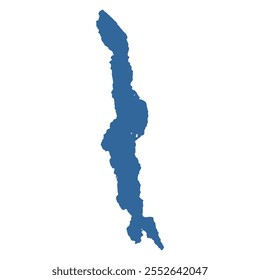 Vector outline shape of lake Malawi also known as Nyasa