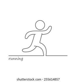 Vector outline shape of a running man