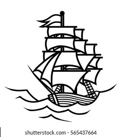 Vector outline of ship