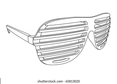 Vector outline shutter shades on white background