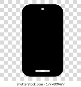  Contorno de vectores e icono de silueta, Smartphone con fondo de efecto transparente
