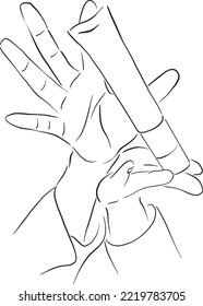 vector outline sketch drawing black