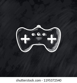 vector outline sketch icon for playing video games console controller, hand drawn illustration on white background