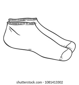 Vector Outline Sketch Illustration - Pair of Short Socks