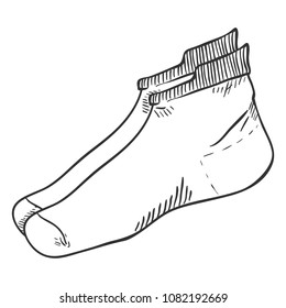 Vector Outline Sketch Illustration - Sport Short Socks