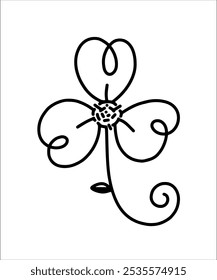 Bosquejo del contorno del Vector de una hoja o ramita sobre un fondo transparente separado. Formas naturales de plantas y flores para logo o diseño