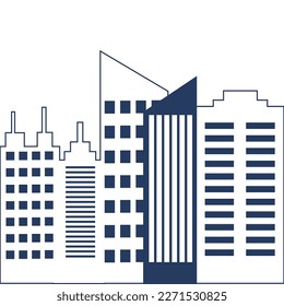 vector outline of skyscrapers in a city suitable for background, icon, symbol etc