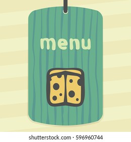 Vector outline sliced cheese circle food icon on label with hand drawn striped background. Elements for mobile concepts and web apps. Modern infographic logo and pictogram.