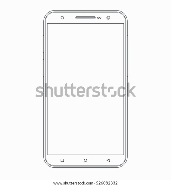 Vector Outline Smartphone Thin Line Contour Stock Vector (Royalty Free ...