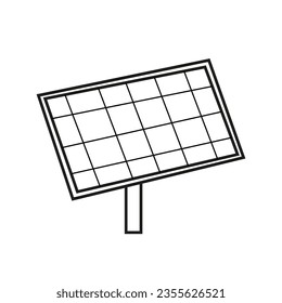 Vector Outline Solar Panel Icon. Vector Silhouette Sun Panel Illustration Isolated on White Background. Green energy and Clean Environment Concept Icon. Isolated Solar Panel Object. Sustainable Energy