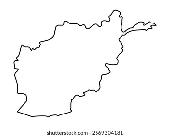 Vector outline spain Afghanistan icon outline on white background