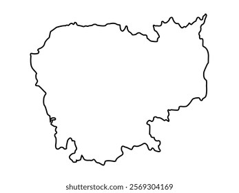 Vector outline spain Cambodia icon outline on white background