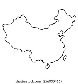 Vector outline spain China icon outline on white background