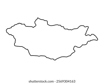 Vector outline spain Mongolia icon outline on white background