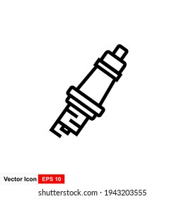 Vector outline spark plug on white background