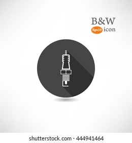 Vector outline spark plug on white background