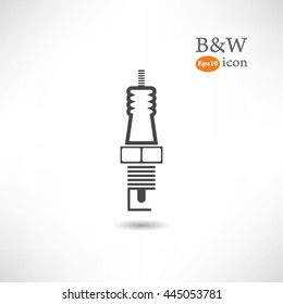 Vector outline spark plug on white background