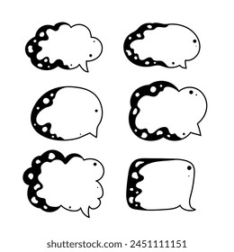 Vector outline speech bubbles on white background