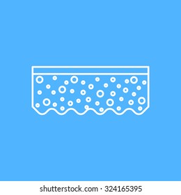Vector outline sponge icon on color background 