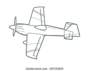 Vector outline sport plane. 