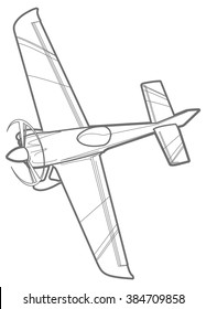 Vector outline sport plane.