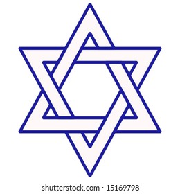 Vector of the outline of a Star of David The colours of each triangle and it's border can be changed individually.