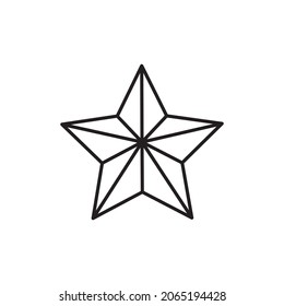 vector outline star icon, christmas star for Christmas tree, isolated