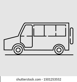 vector outline style icon  of SUV. isolated On gray background.