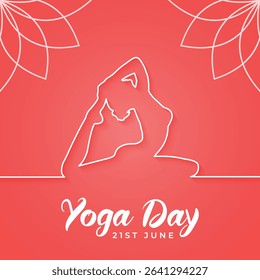 Vector Outline Style International Yoga Day Event Celebration Design